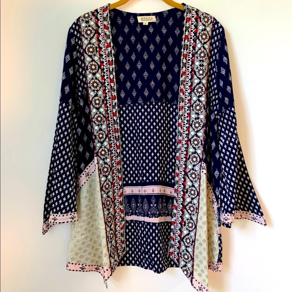 Novica Patchwork Bohemian Summer Cardigan Jacket - Picture 2 of 10
